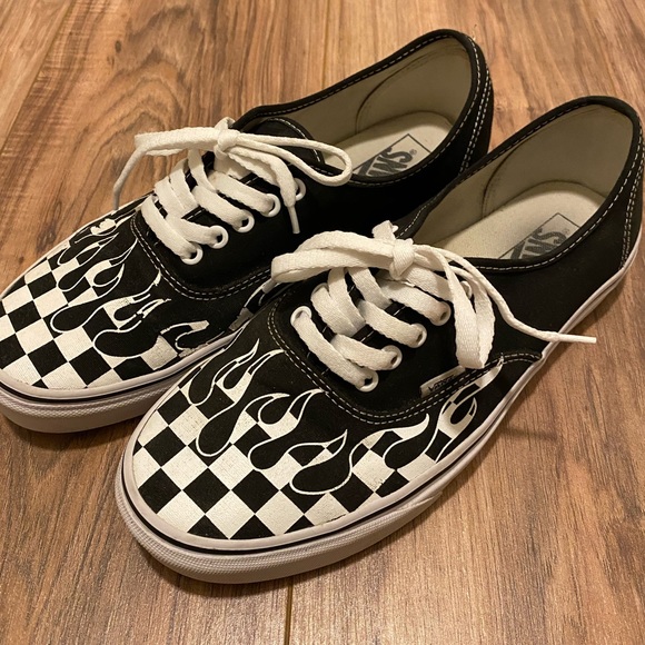 vans authentic flame checkerboard